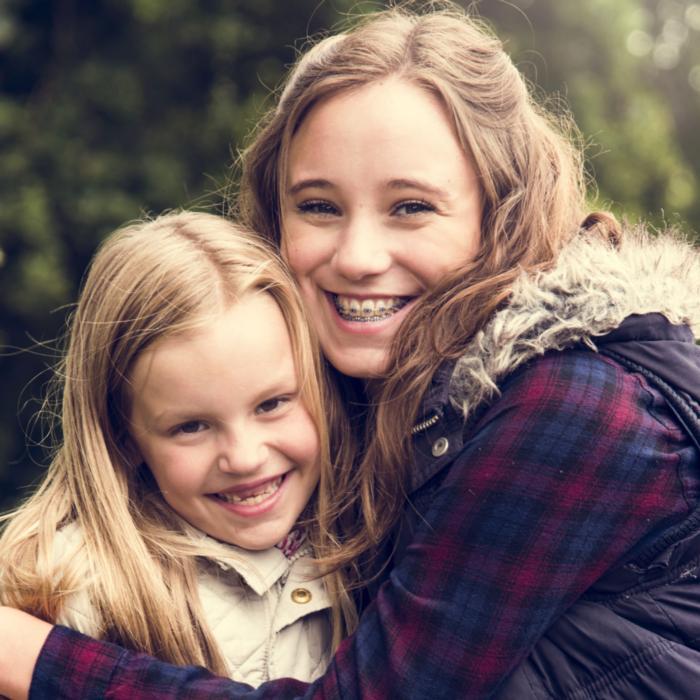 sisters after children's dental exam in high point nc